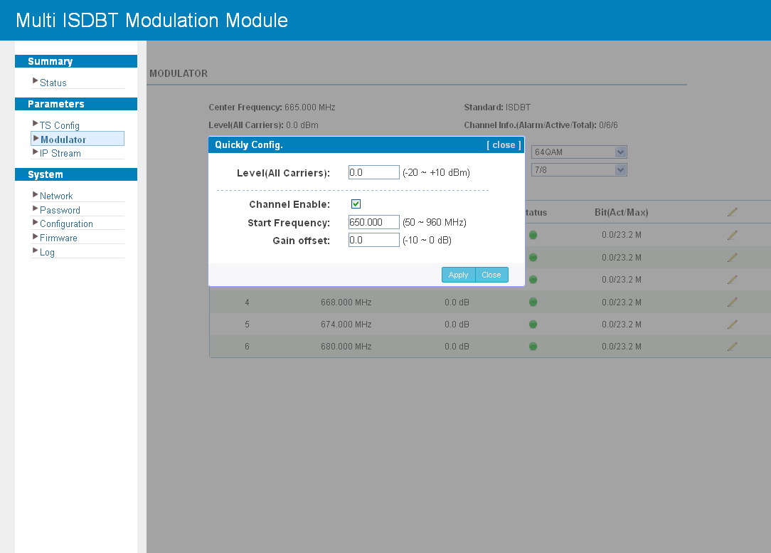 Modulating module — system
