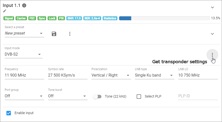 Web input parameters